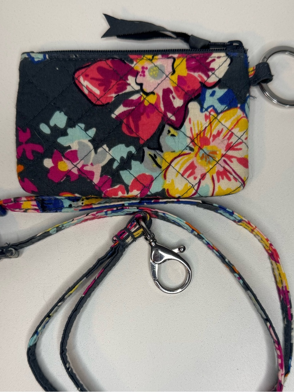 Vera Bradley Floral Zip ID Pouch lanyard